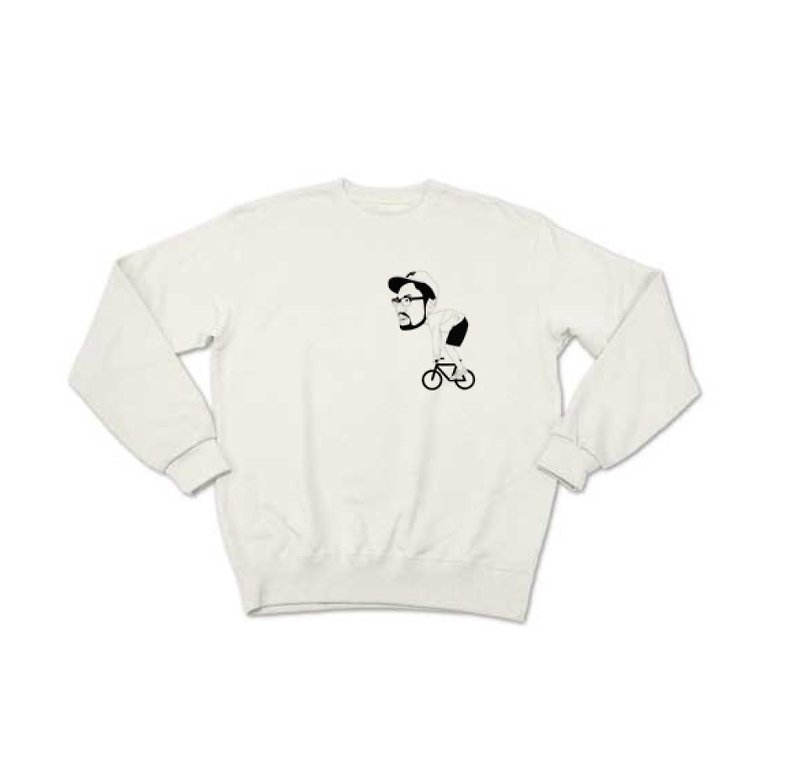 YUJI CYCLING（sweat white） - 男装针织衫/毛衣 - 棉．麻 白色