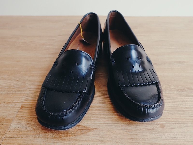 Vintage 鞋款 / 黑色乐福鞋 no.1 - 女款牛津鞋/乐福鞋 - 真皮 黑色
