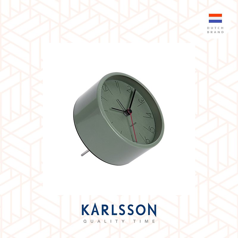 Karlsson, Alarm clock Elegant Numbers steel jungle green - 时钟/闹钟 - 其他金属 绿色