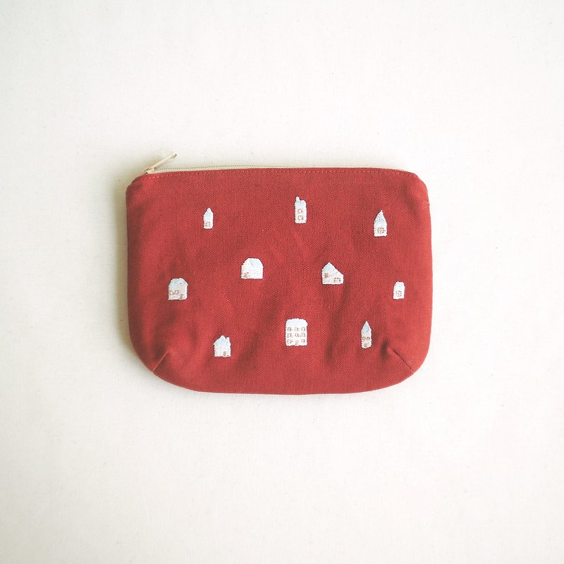 little house linen case B6 : red - 公文包/医生包 - 棉．麻 红色