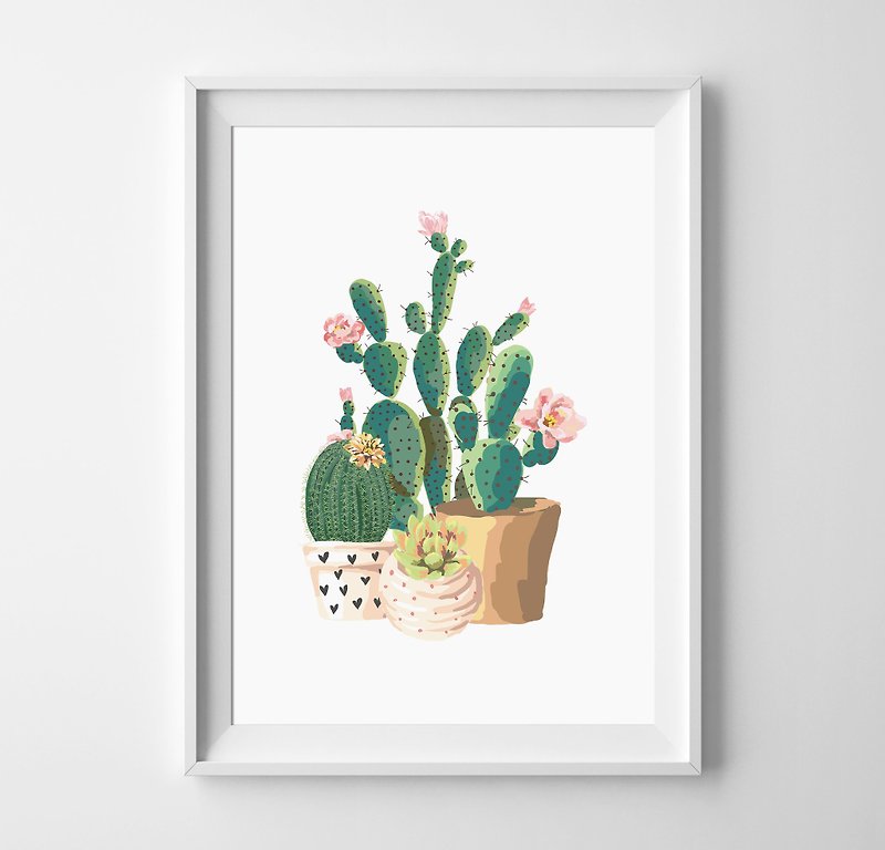 Cactus仙人掌 可定制化 挂画 海报 - 墙贴/壁贴 - 纸 