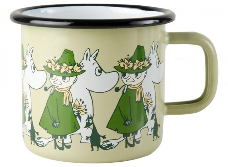 Moomin芬兰噜噜米珐琅马克杯3.7 dl  圣诞节 情人节礼物 交换礼物 - 咖啡杯/马克杯 - 珐琅 绿色