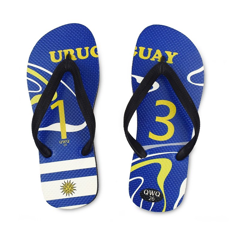 QWQ创意设计人字拖鞋-乌拉圭-男款【限定款】 - 拖鞋 - 橡胶 