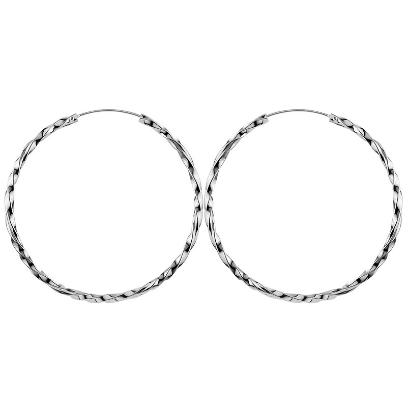 Silver Hooptwisted earrings 92.5% sterling  thickness 2.2mm. (Large size)
