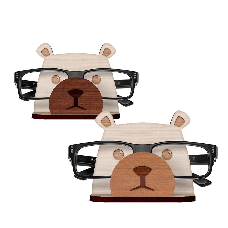 熊Q－原木眼镜架－收纳/镜架/家饰 - 收纳用品 - 木头 咖啡色