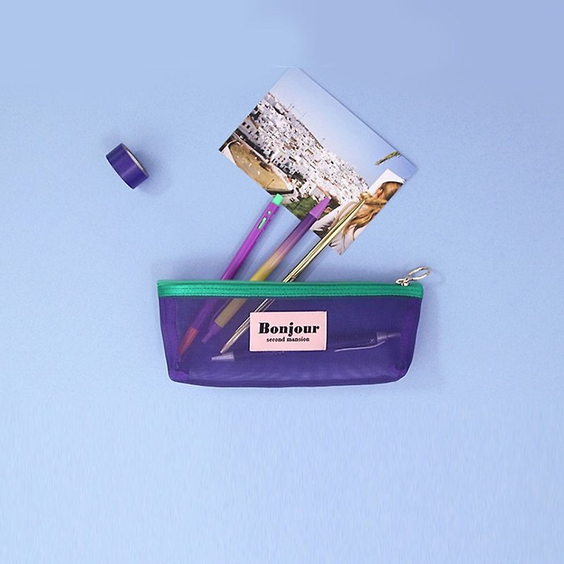 Second Mansion 炫光网格万用拉链笔袋-03紫外线,PLD63550 - 铅笔盒/笔袋 - 尼龙 紫色