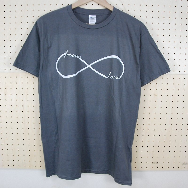 新创设计师-T恤：【Forever Love】短袖 T-shirt《中性/修身》(麻灰)-850 Collections - 中性连帽卫衣/T 恤 - 棉．麻 灰色