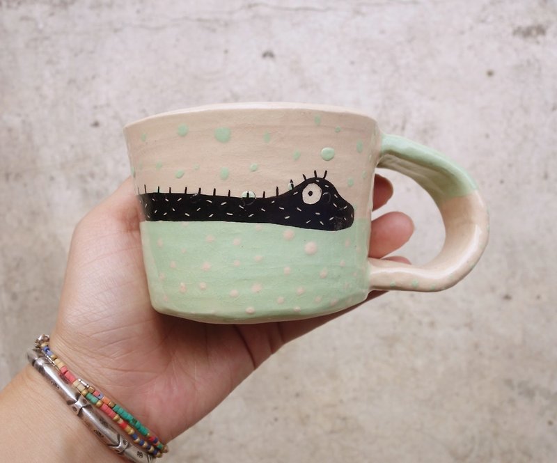 Handmade ceramic mug cup. - 咖啡杯/马克杯 - 陶 透明