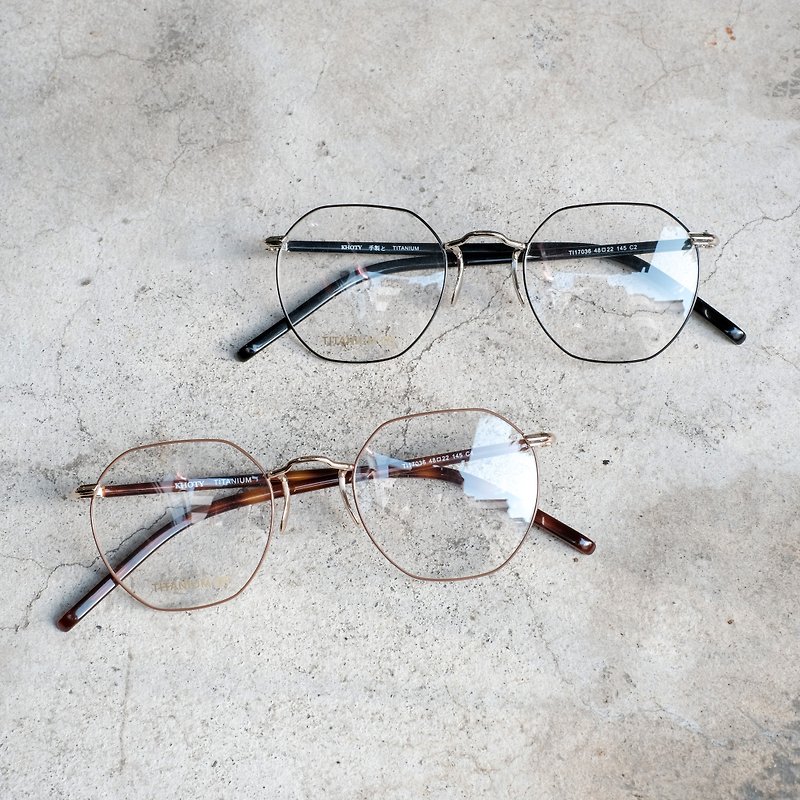 新款 六角钛金属框  一体成型钛鼻垫设计  轻量镜框 眼镜 - 眼镜/眼镜框 - 其他金属 多色