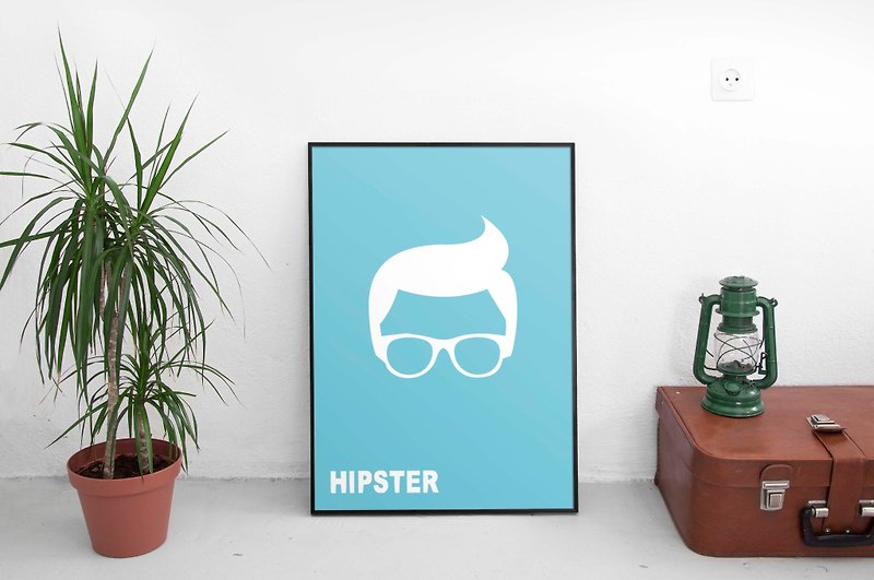 Hipster! #1 (可改底色) - 海报/装饰画/版画 - 纸 绿色