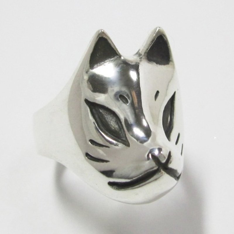 狐面PINKY RING - 戒指 - 其他金属 灰色