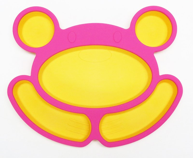 乐食熊餐盘— 桃红 - 浅碟/小碟子 - 硅胶 粉红色