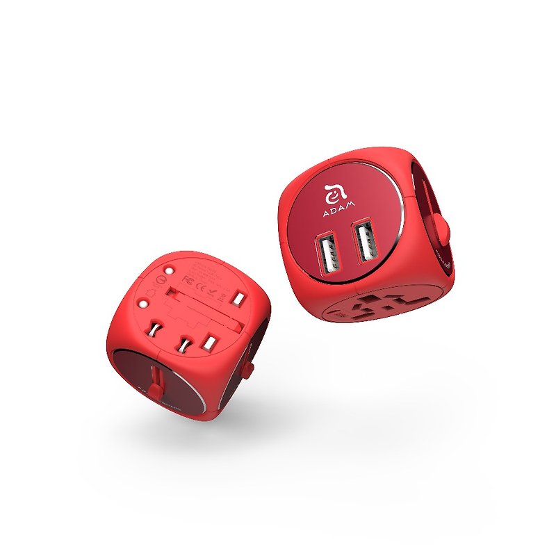OMNIA TA502 5合一多功能双孔 USB多国万用转接充电插座 红 - 充电宝/传输线 - 其他金属 红色