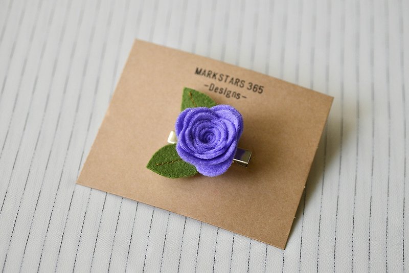 玫瑰仙子发夹 - 雪青 - 发饰 - 聚酯纤维 紫色