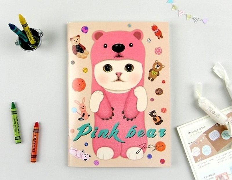 JETOY, 甜蜜猫 Play 笔记本 ( B5 横条)_Pink bear J1704404 - 笔记本/手帐 - 纸 粉红色