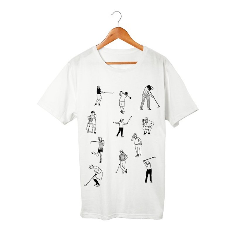 ゴルフ T-shirt - 中性连帽卫衣/T 恤 - 棉．麻 白色