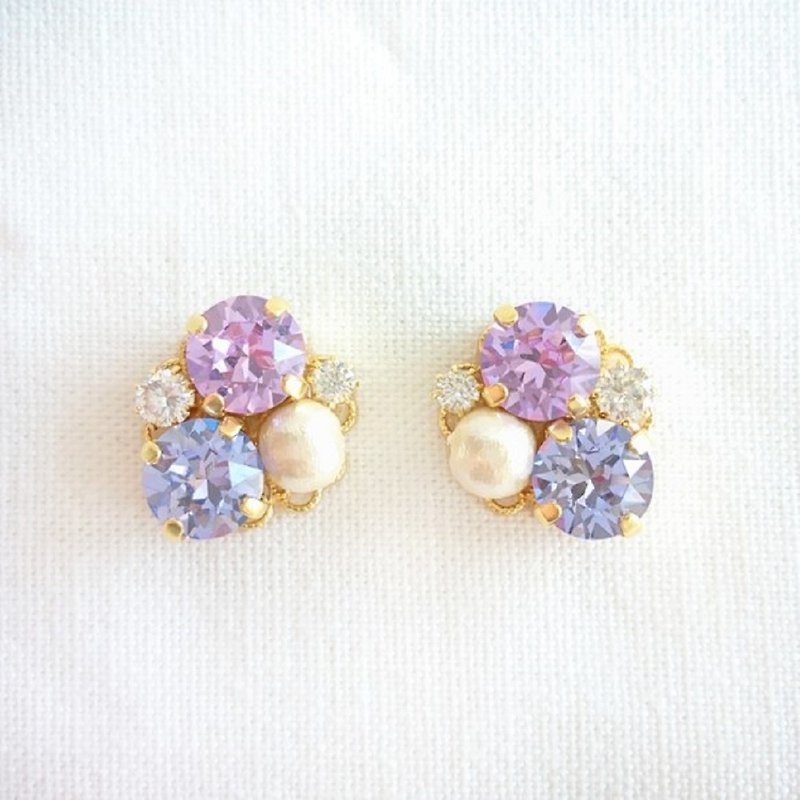 Radiant Orchid Bijou earrings - 耳环/耳夹 - 水晶 紫色