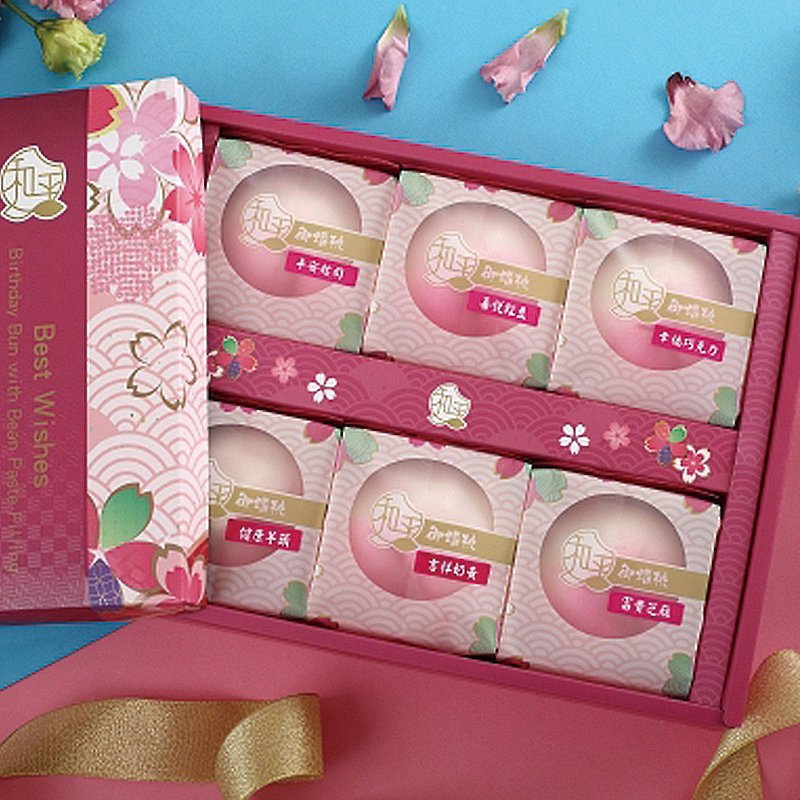 【和平寿桃】十二分祝福 6入御蟠桃礼盒 - 蛋糕/甜点 - 其他材质 粉红色
