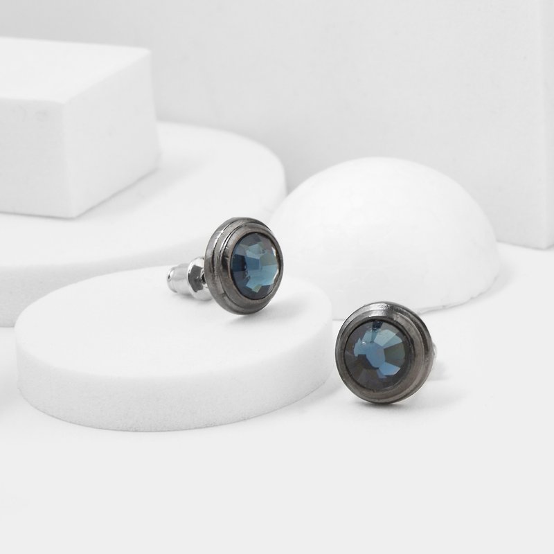 宝石耳环 (蓝) - 耳环/耳夹 - 宝石 蓝色