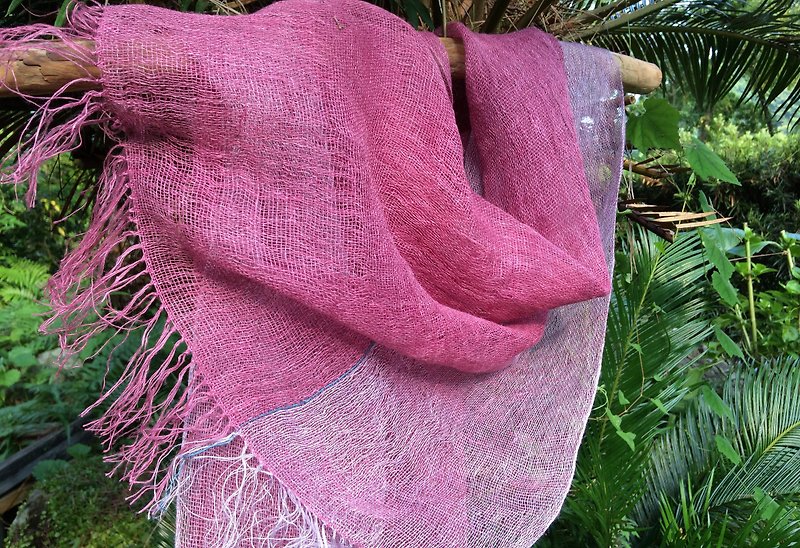 手織りヘンプショールQ - 丝巾 - 棉．麻 