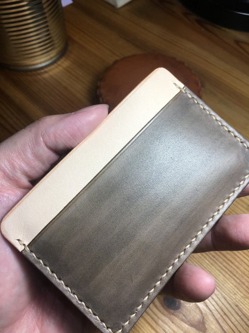 手染鼠色卡夹 Leather cardcase - 证件套/卡套 - 真皮 灰色