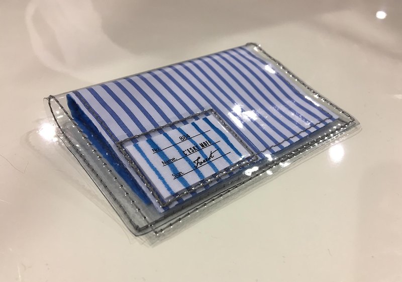 Sandwich fold card case -THOMAS MASON Stripe- ストライプ定期ケース - 证件套/卡套 - 其他材质 蓝色