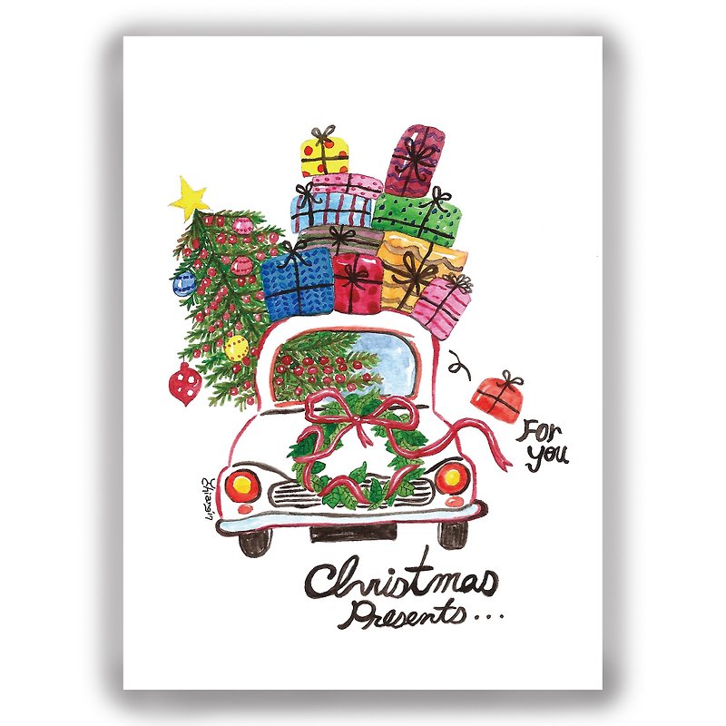 圣诞节-手绘插画万用卡圣诞卡/明信片/卡片/插画卡--圣诞礼物 - 卡片/明信片 - 纸 