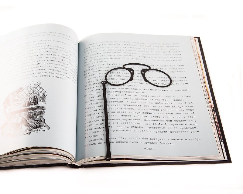 Creative Metal book bookmark // Pince-nez Glasses // Free shipping worldwide - 书签 - 其他材质 黑色