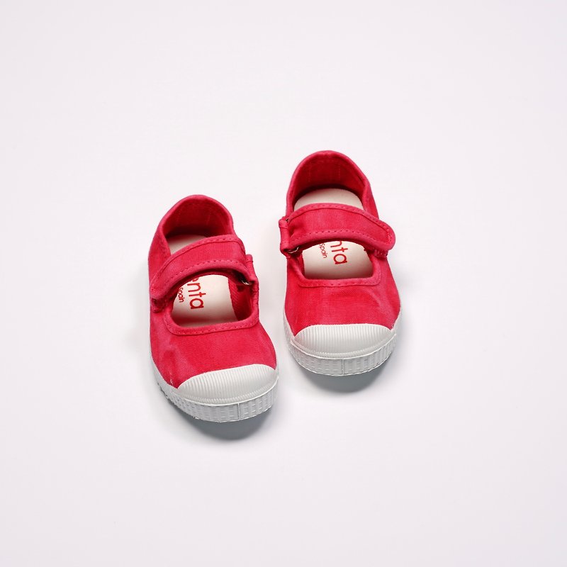 西班牙帆布鞋 CIENTA 76777 67 桃红色 洗旧布料 童鞋 玛莉珍 - 童装鞋 - 棉．麻 红色