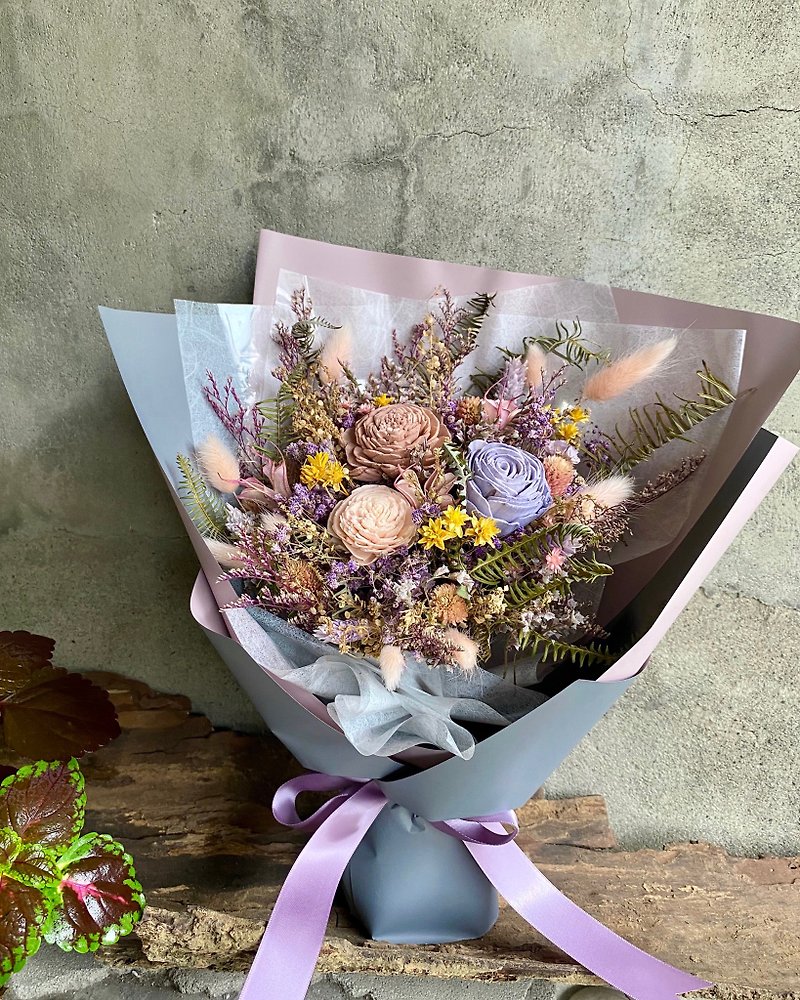 Patti Florist紫色自然系 干燥花束 - 干燥花/捧花 - 植物．花 紫色