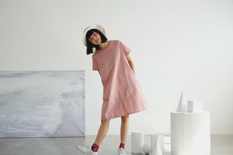 Venus Dress :  Seagull (Pink) - 洋装/连衣裙 - 棉．麻 粉红色