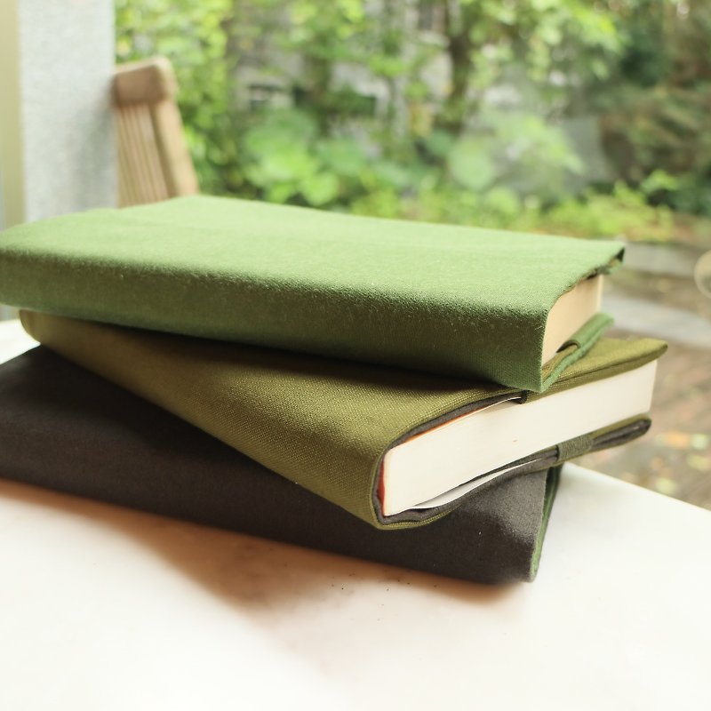 棉．麻 书衣/书套 - 【绿色系】 书衣  布书衣 可调式书衣 手工书衣
