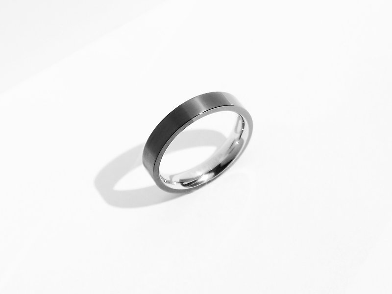 Dual Texture双质感钛钢戒指 | 灰 | 定制刻字 - 戒指 - 不锈钢 灰色