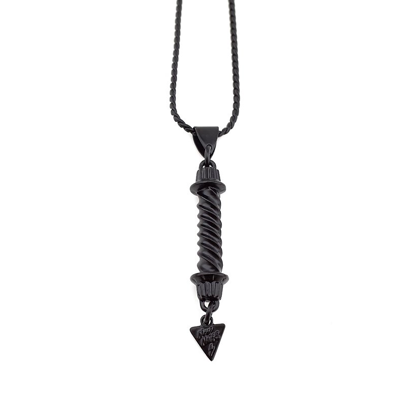 音量扭转项链 Volume twist necklace (雾黑色) - 项链 - 其他金属 黑色