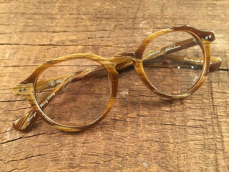 Absolute Vintage - Aberdeen Street 鸭巴甸街 复古梨型幼框板材眼镜 - Light Brown 淡啡色 - 眼镜/眼镜框 - 塑料 