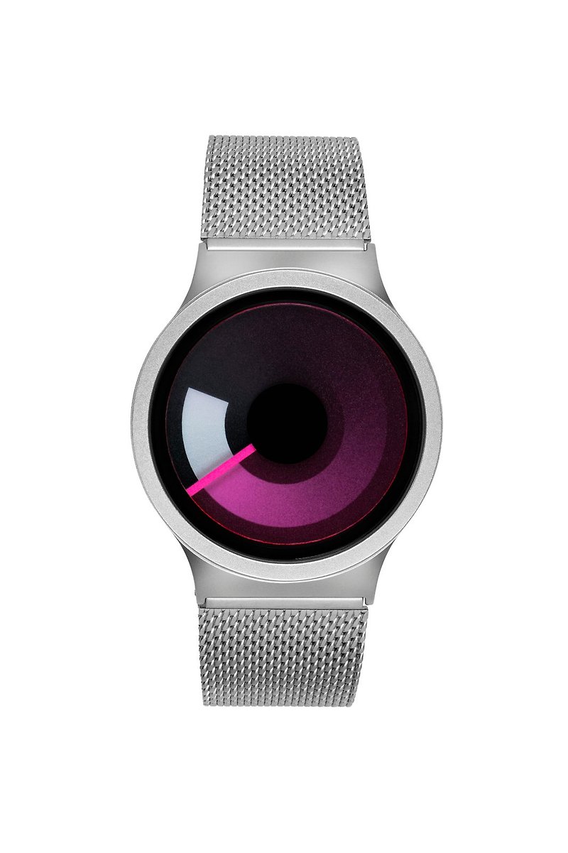 宇宙地平线系列腕表 (XS - Horizon Chrome, 钢色表壳表带-黑/红) - 女表 - 不锈钢 银色