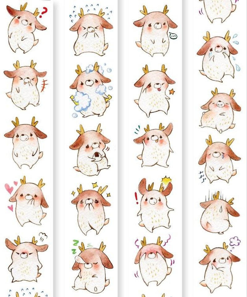 Expression Deer / 表情鹿 纸胶带 - 纸胶带 - 纸 多色
