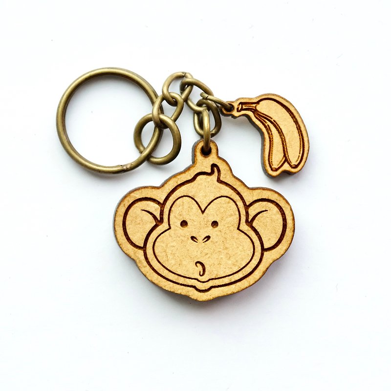 木制钥匙圈-小猴子 - 钥匙链/钥匙包 - 木头 咖啡色
