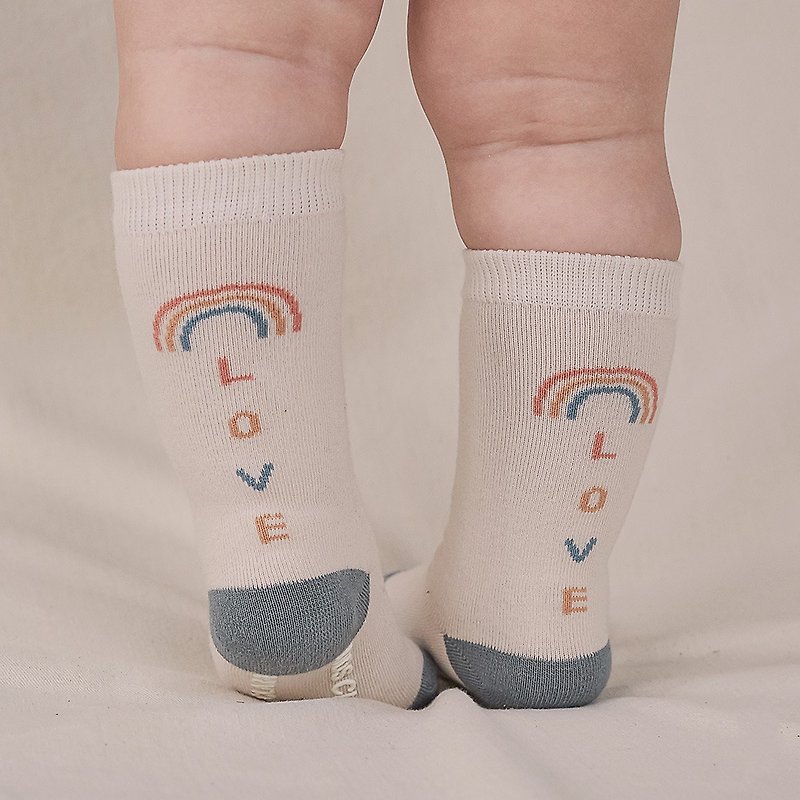 Happy Prince韩国制 Amor婴儿童及膝袜 - 婴儿袜子 - 棉．麻 白色