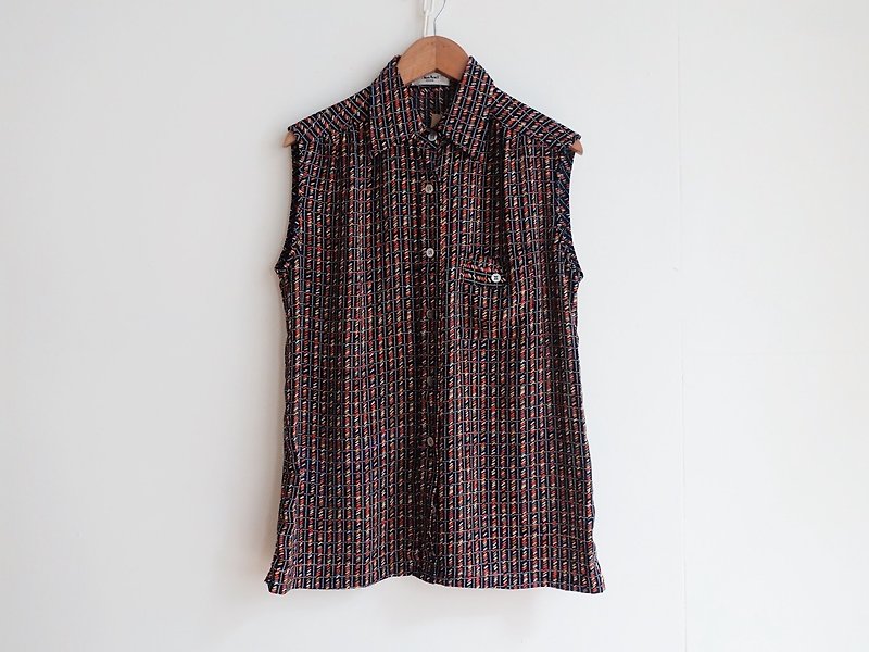 Vintage / 衬衫 / 手改无袖 no.153 - 女装衬衫 - 聚酯纤维 多色