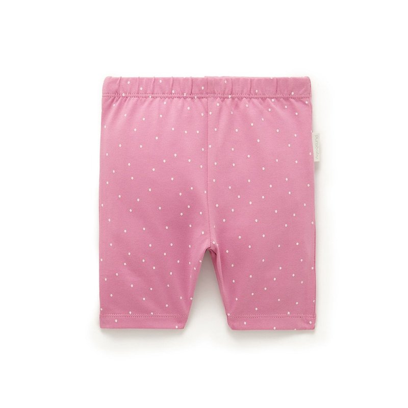 澳洲Purebaby有机棉女童五分棉裤/短裤12M-4T 粉底白点 - 童装裤 - 棉．麻 