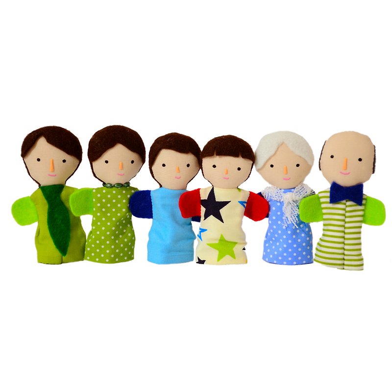 Family of finger puppets  - Light tan skin color  - Handmade - Doll - 手工娃娃 - 玩具/玩偶 - 其他材质 多色