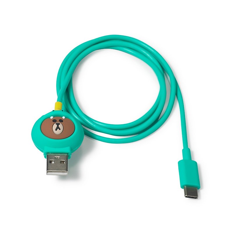 KHVATEC - LINE FRIENDS 叢林恐龍熊大 USB Type C 數據充電線 - 充电宝/传输线 - 其他材质 绿色