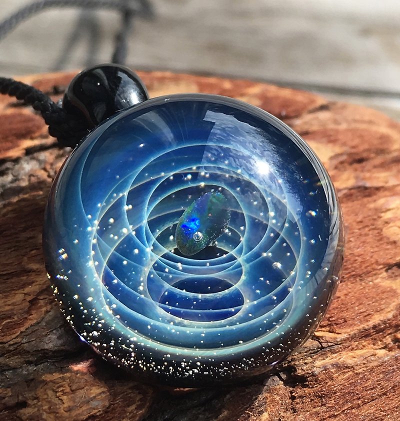 boroccus 銀河 星雲 イメージ 耐熱ガラス ペンダント - 项链 - 玻璃 蓝色