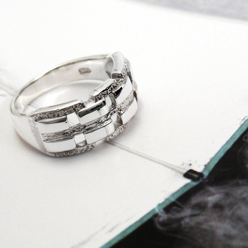 戒指 Shape造型系列-壮丽之道 镂空造型 925纯银戒指 - 戒指 - 纯银 灰色
