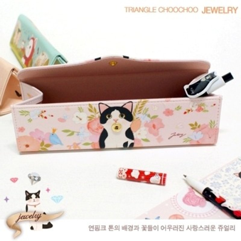 Jetoy,choo choo甜蜜猫金三角亮眼笔盒_Jewelry (J1410801) - 铅笔盒/笔袋 - 其他材质 粉红色