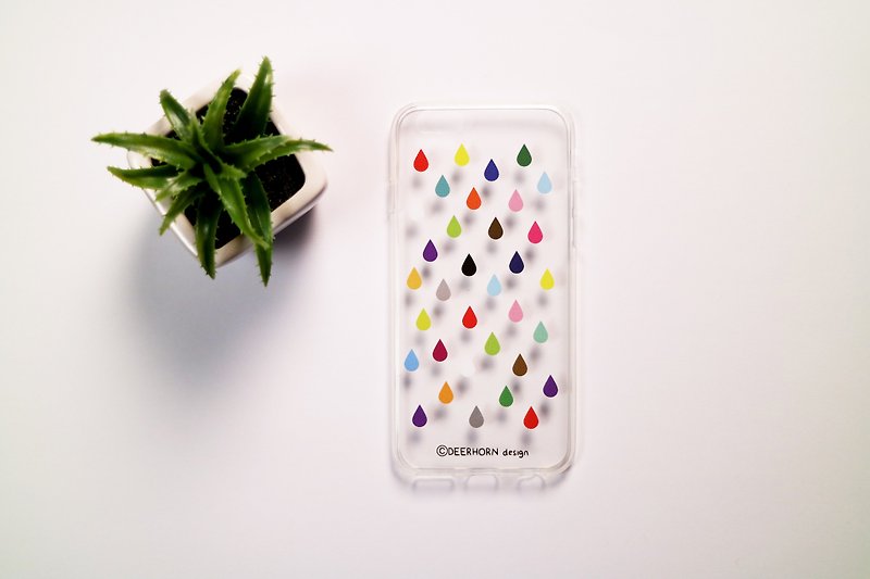 Deerhorn design / 鹿角 彩色雨滴手机壳 iPhone 6s/6 透明软壳 - 手机壳/手机套 - 塑料 多色