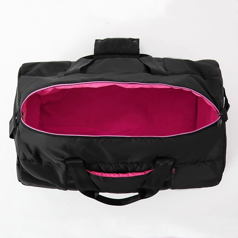 圆筒背包．黑╳桃红 - 侧背包/斜挎包 - 其他材质 黑色