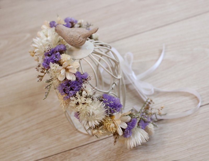 Flover芙拉设计 紫色恋曲干燥头圈花冠 新娘花冠 花圈 花环 干燥花 - 植栽/盆栽 - 其他材质 