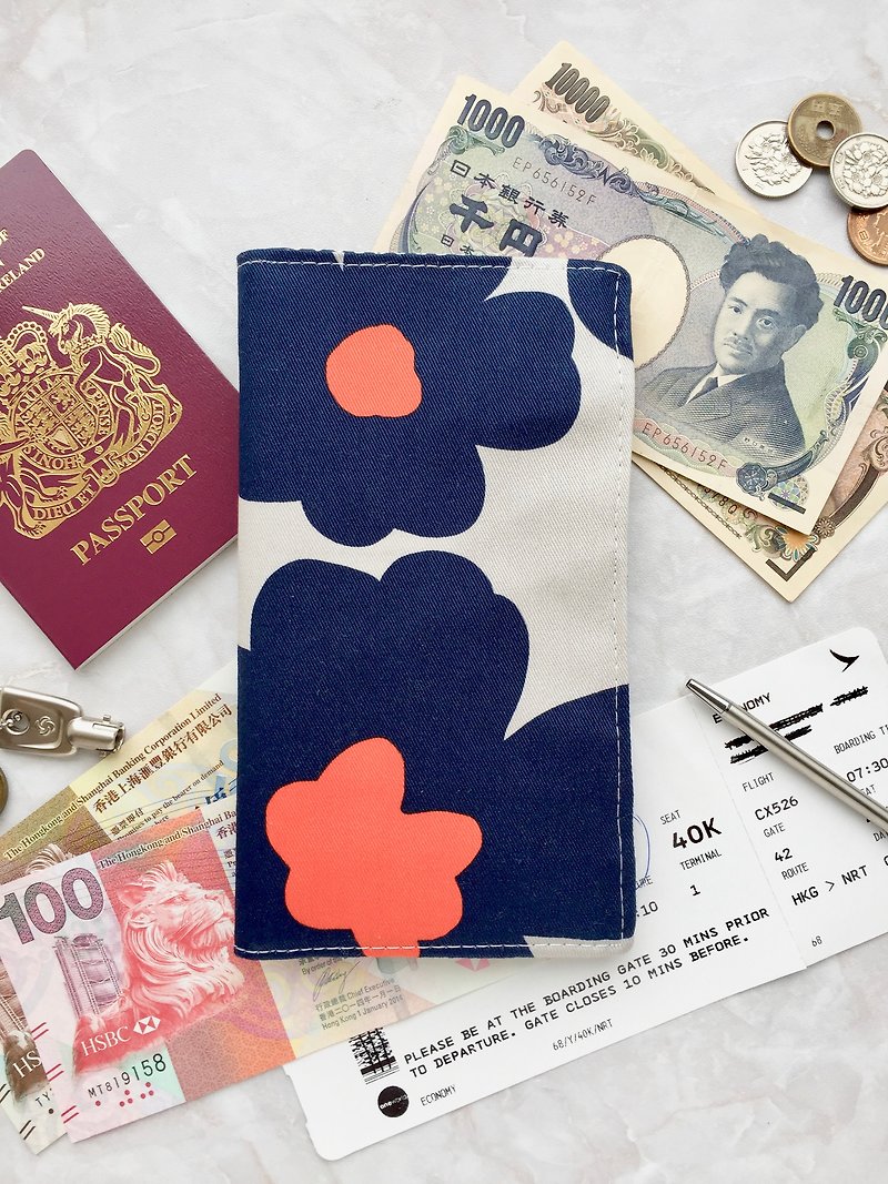 旅游证件套 钱包 收纳 - 护照夹/护照套 - 棉．麻 蓝色